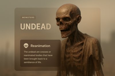 Bright 3D Illustration of Undead Theme with Informative Blocks