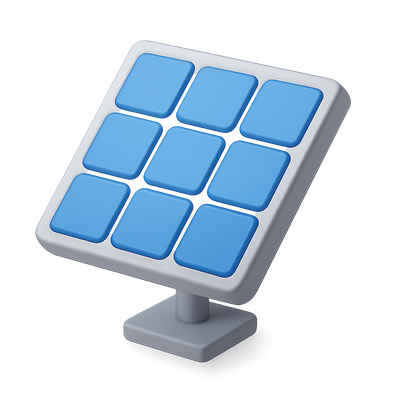 Stylish 3D Solar Panel Icon for Sustainable Energy