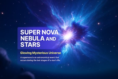 Illustration of a Supernova Nebula and Stars in Cosmic Background