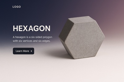 Stylish Web Design Featuring a Hexagon Element