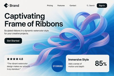 Dynamic Landing Page Design with Watercolor Elements