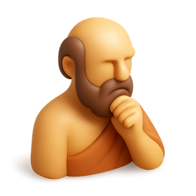 3D Icon of a Philosopher Contemplating Life