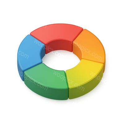3D Color Wheel Icon in Isometric View