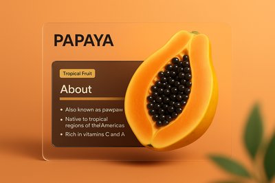 3D Papaya Illustration with Informative Overlay