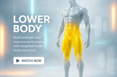 Fitness Promotion Graphic Highlighting Lower Body Strength
