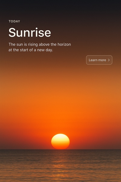Stunning Sunrise Above the Horizon with Modern Design Elements