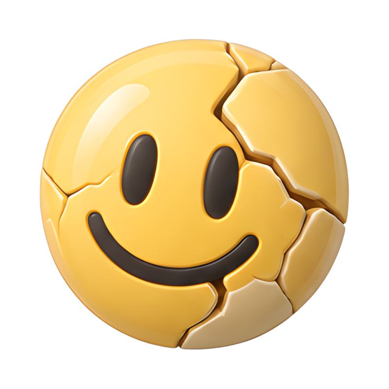 cracked porcelain smiley face