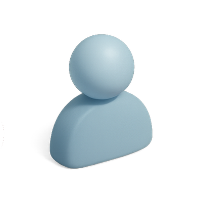 Stylized 3D Human Figure in Soft Blue