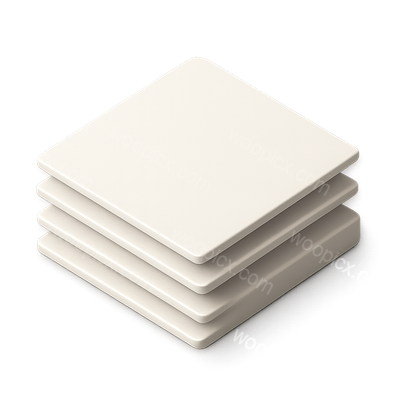 Stylized 3D Paper Layer Icon with Isometric View