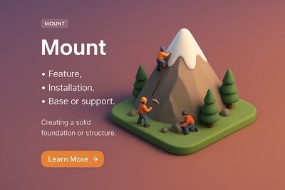 Detailed 3D Scene of a Mountain with Characters