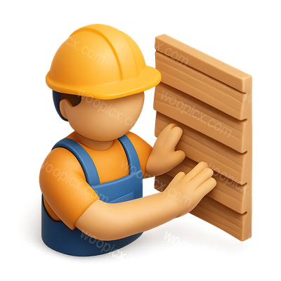 3D Icon of a Siding Installer with Panels