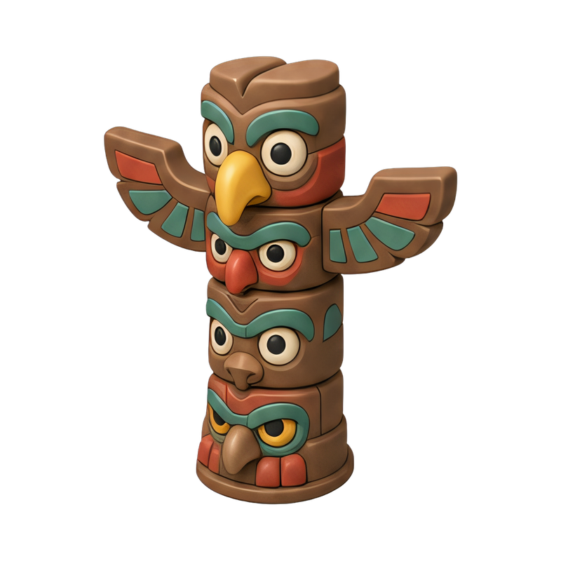 colorful totem pole art