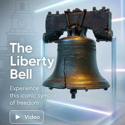 3D Render of the Liberty Bell with Informative Overlay