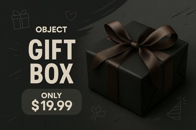Dynamic Gift Box Advertisement with Bold Typography