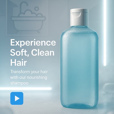 Product Showcase for Nourishing Shampoo with Clean Aesthetic