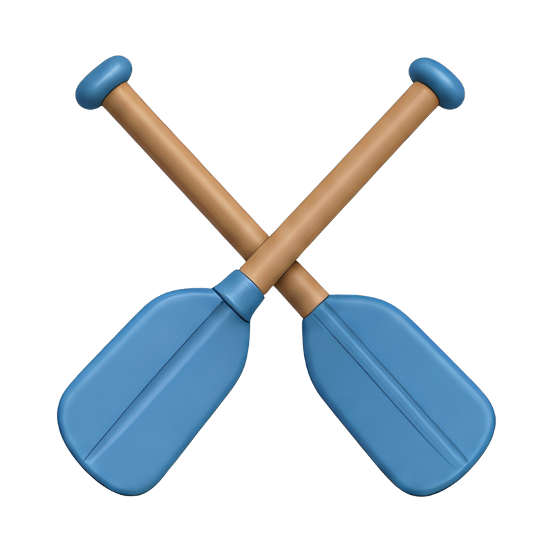 crossed wooden oars design
