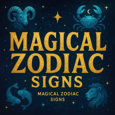 Illustrative Zodiac Signs Artwork with Magical Theme