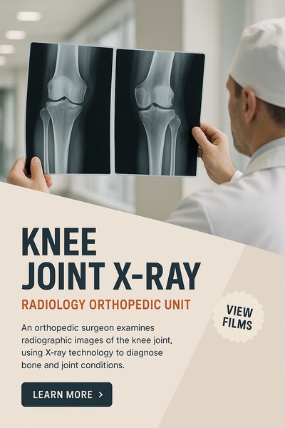 Orthopedic Surgeon Examining Knee Joint X-Ray Films