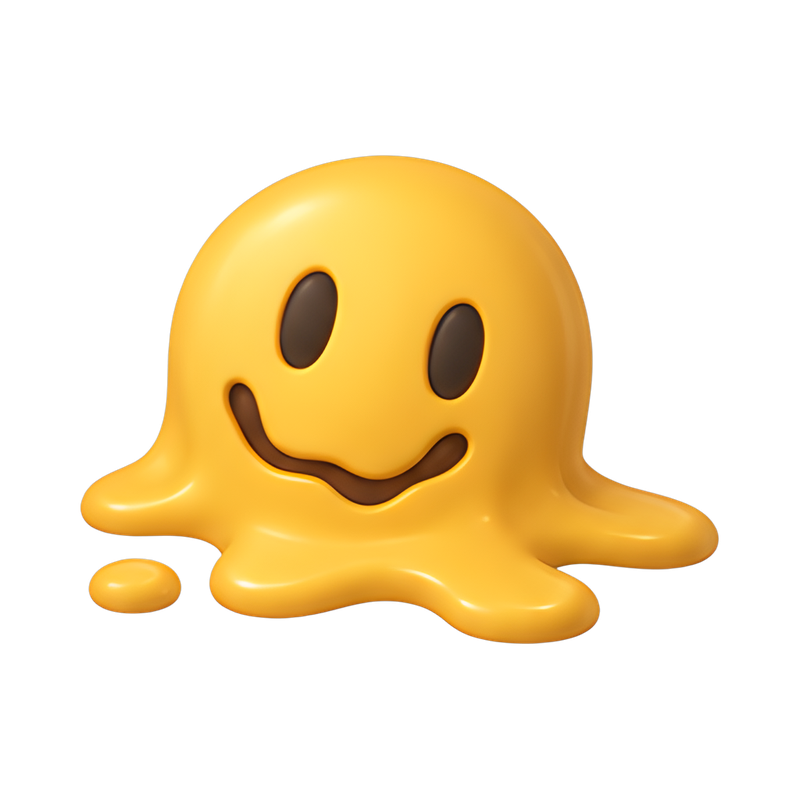 melting smiley face design