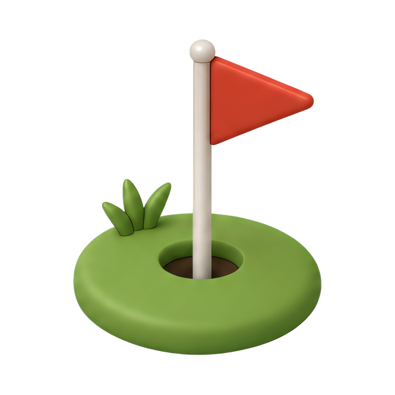 golf hole with flag