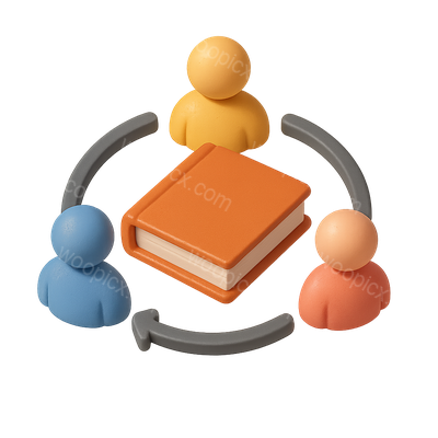 3D Icon Representing a Book Club with Characters