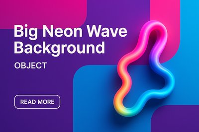 Vibrant Neon Wave Ad with Bold Typography
