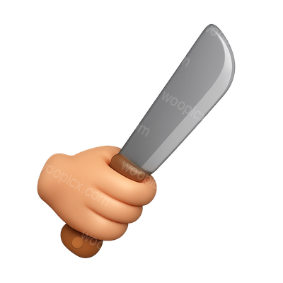 3D Machete Icon with Hand Holding Design