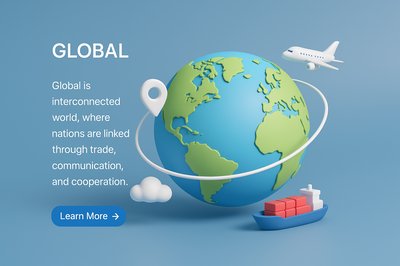Global Perspective: Interconnected World Illustration