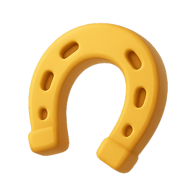 Stylized Yellow Horseshoe Icon Design