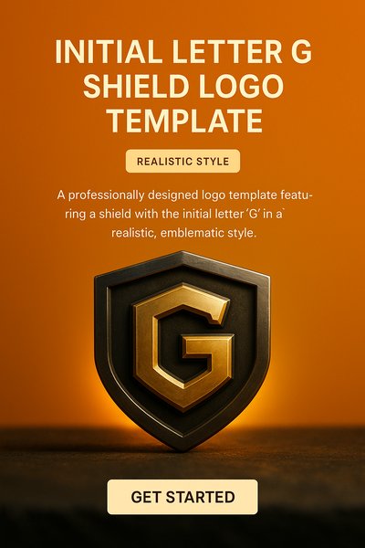 Realistic Initial Letter G Shield Logo Template Design