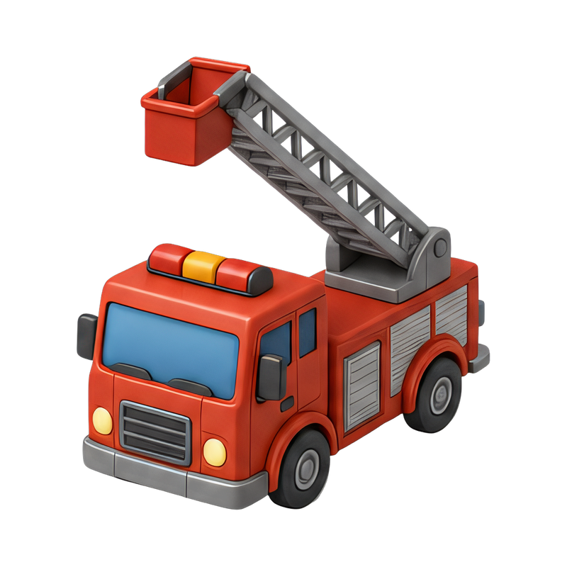 fire truck with ladder raised