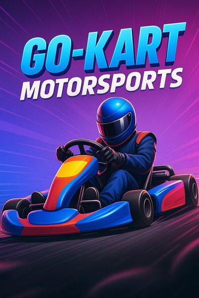 Dynamic Go-Kart Racing Illustration with Bold Design