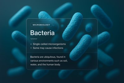 3D Illustration of Bacteria with Informative Overlay