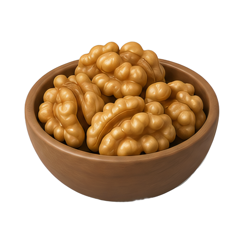 Walnut halves in a bowl