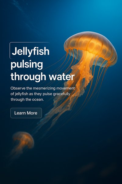 Stunning Jellyfish Underwater Scene with Informative Overlay