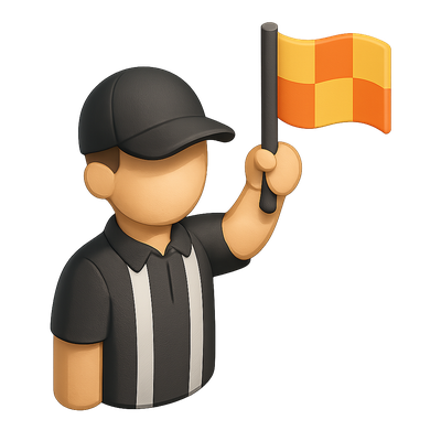 Referee Icon with Flag for Sports Applications