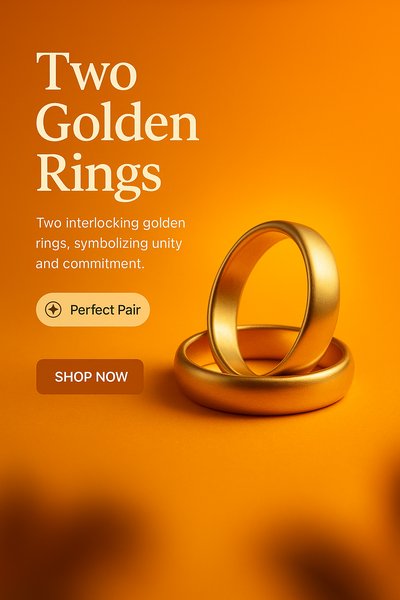 Elegant Image of Interlocking Golden Rings Symbolizing Unity
