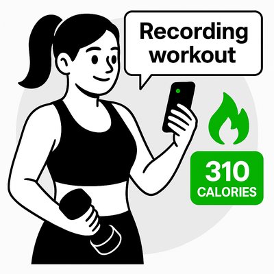 Fitness Illustration of a Woman Tracking Workout Progress