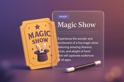 Exciting Magic Show Ticket Design with 3D Elements