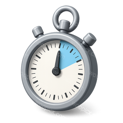 Stylish 3D Stopwatch Icon with Isometric View