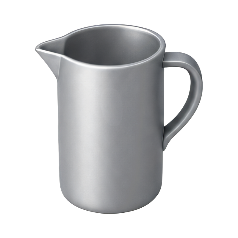 sleek aluminum pitcher pouring