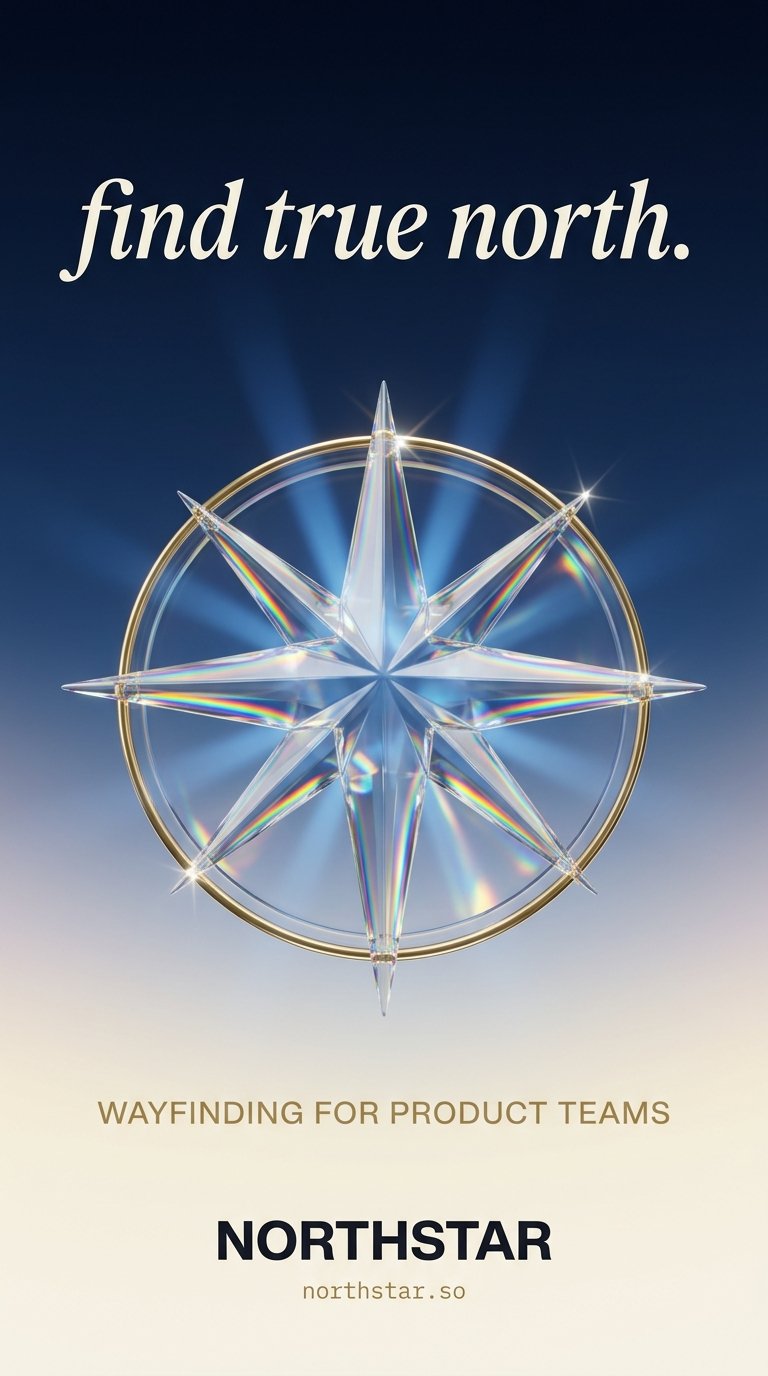 Polished glass compass design