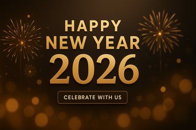 New Year Celebration Graphic with Fireworks and Bokeh Effects
