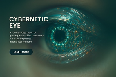 Hyperrealistic Cybernetic Eye with LED Details