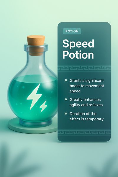 Speed Potion with Dynamic Design Elements and 3D Illustration
