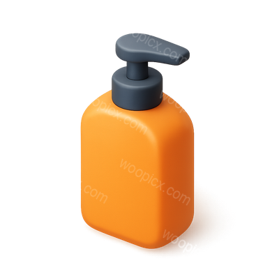 Stylish 3D Shampoo Bottle Icon with Pump