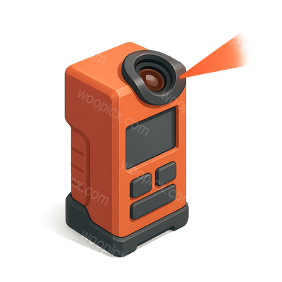 Stylized 3D Laser Range Finder Icon with Isometric View