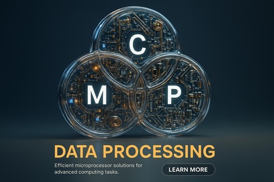 Hyperrealistic Close-Up of M C P Technology Circles