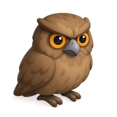 Cute Cartoon Owl Character Illustration