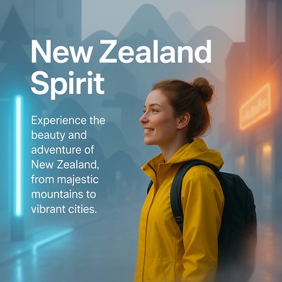 Promotional Image Capturing the Spirit of New Zealand